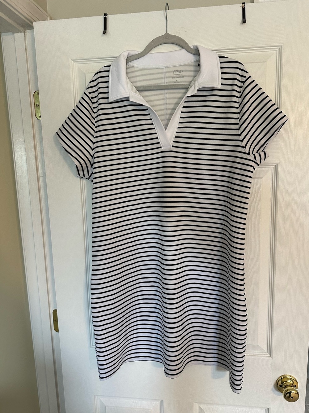 NWT Abercrombie & Fitch Striped Polo Shirt Dress - White & Black
